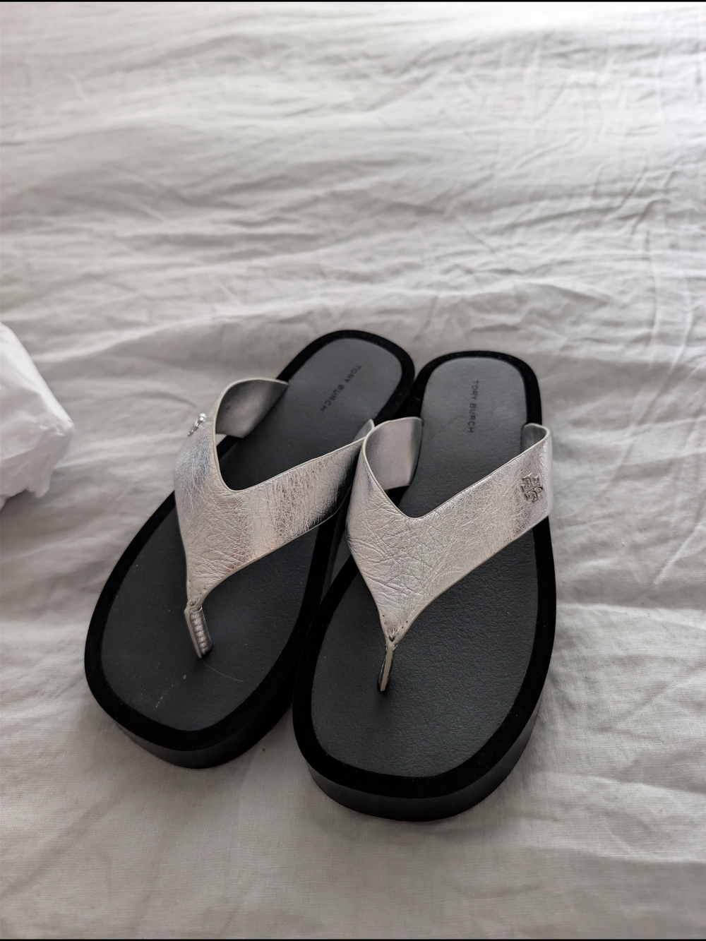 Women’s Silver Thong Platform Sandals
